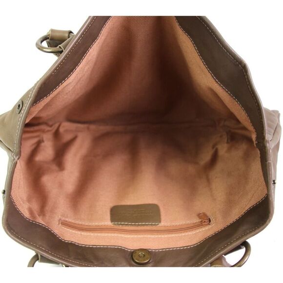 Maurizio Taiuti ITALY HUSKY BROWN REAL LEATHER SHOULDER BAG PURSE TOTE HANDBAG - Picture 6 of 12